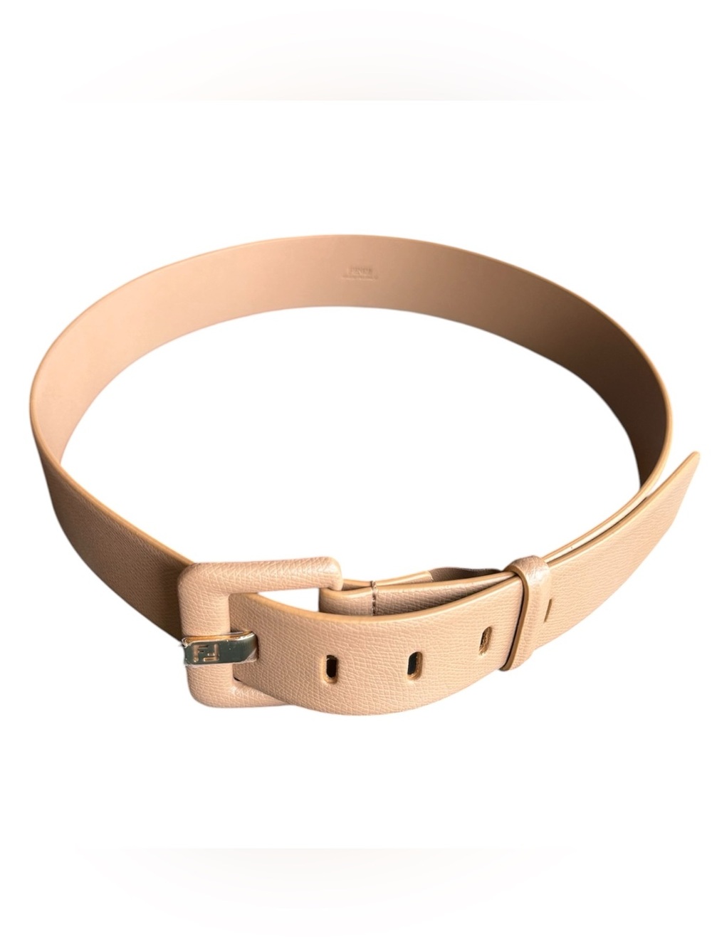 Fendi Forever Tan Brown Wide Leather Belt Size 85cm/34in (Medium) NWT